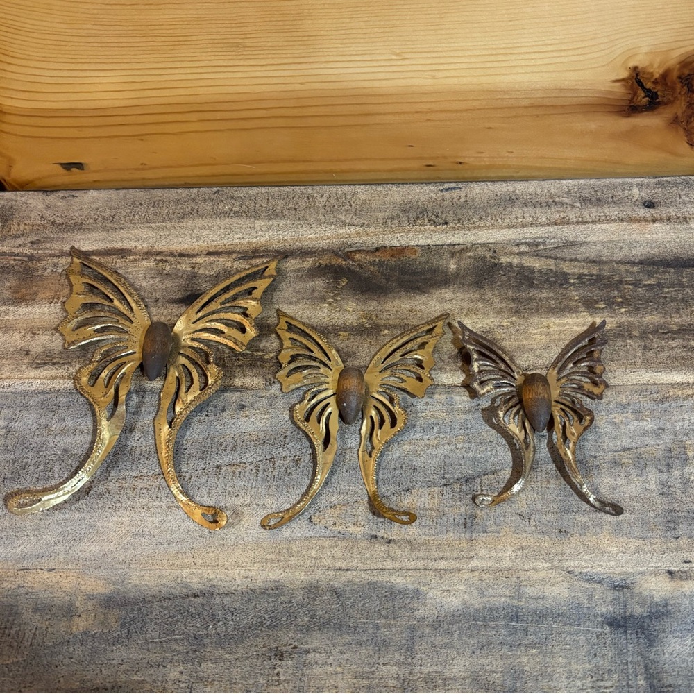 Vintage Home Interior MCM Butterfly Wall Hooks